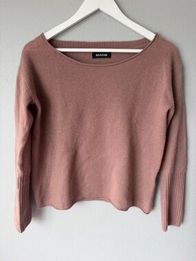 Naadam mauve 100% cashmere cropped boxy long sleeve sweater Women’s sz XS